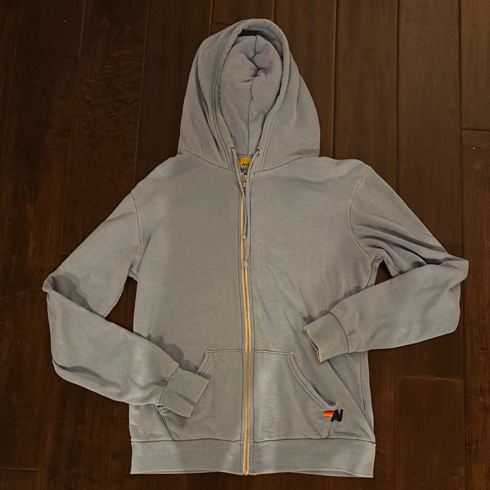 Aviator Nation Light Blue Make Love Not War Hoodie M Rare